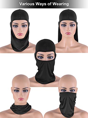 6 Pcs Ski Balaclava Full Face Mask For Men Uv Sun Protection Helmet Summer Cooling Neck Gaiter Outdoor Cycling Hood (Black, Dark Grey, Navy Blue, White, Army Green, Royal Blue, Ice Silk) #TOP4