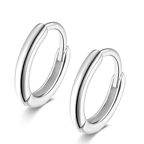 Creolen Silber 925 Damen Herren 9mm Ohrringe Klein Klappcreolen Knorpel Helix Ohrpiercing Einfach Kreolen Huggie Hoops Earrings Frauen