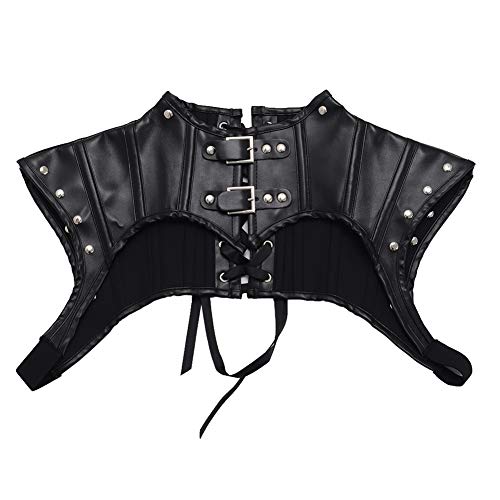 BLESSUME Gothic Punk Black Shrug Victorian Cape Shawl Choker Collar