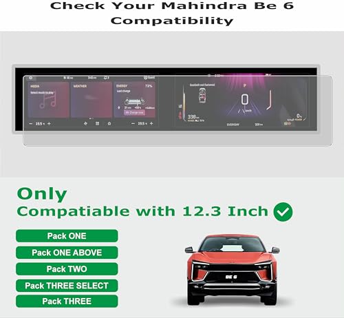 Image of OHAYO Military Strength Screen Protector for Mahindra BE 6 2025-2026 Infotainment Display | 9H Hardness Scratch Resistant Protective Film | Matte Anti-Glare Full Edge-to-Edge Coverage | Bubble Free Easy Installation Kit Included | Ultra Clear HD | Non-Glass Screen Protection