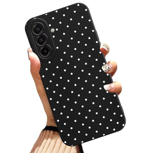 Coque Samsung A57 antichoc silicone motif pois blanc housse souple
