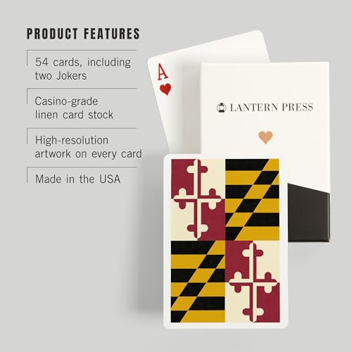 Maryland State Flag, naipes póker 52 cartas miniatura 3
