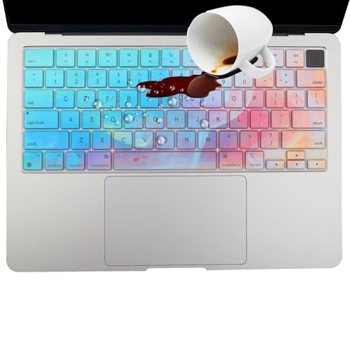 2 Pack Keyboard Cover Skin for 2026-2023 MacBook Air 13" 15" M5 M4 M3 M2, 2026-2021 MacBook Pro 14" 16" M5 M4 M3 M2 M1 Pro/Max, 14.2" 16.2" MacBook Pro /13.6" 15.3" MacBook Air, US, Stylish Colorful