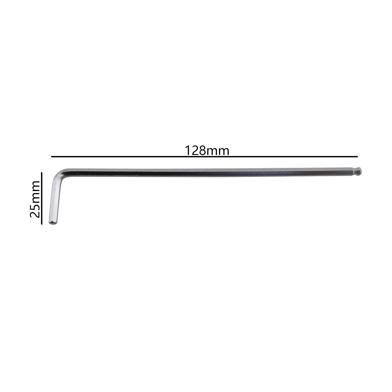 2 llaves hexagonales internas de 1/8 pulgadas con extremo de bola hexagonal, llave Allen en forma de L, herramienta de reparación de brazo largo, llave hexagonal en forma de L