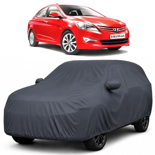 Image of Autofact Premium Car Cover for Verna 2011-2016 | All Weather Waterproof Full Body Car Cover | Light-Weight Triple-Stitched Outdoor Shield with UV Protection, Dustproof & Heat-Resistant