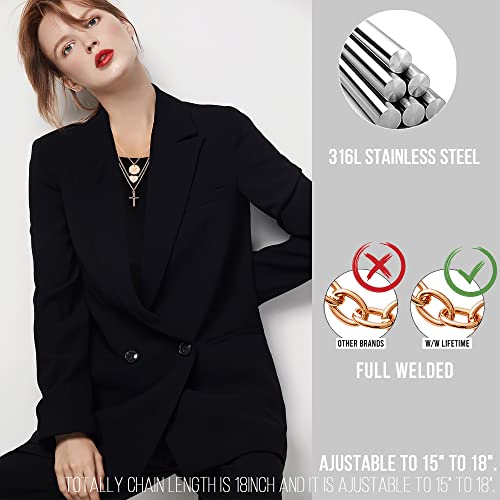 Initial Pendent Necklace A-Z Letters Alphabet Necklace Sets 18K Rose Gold Stainless Steel Charm Chain Necklace Gift Jewelry for Girls and Women2