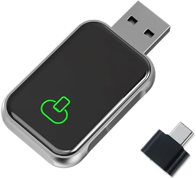 Wireless CarPlay Adapter for iPhone, Supports USB and Type-C interfaces, Plug and Play, can Convert Wired to Wireless Apple CarPlay, Suitable for iOS 10+/Android 11+Versions
