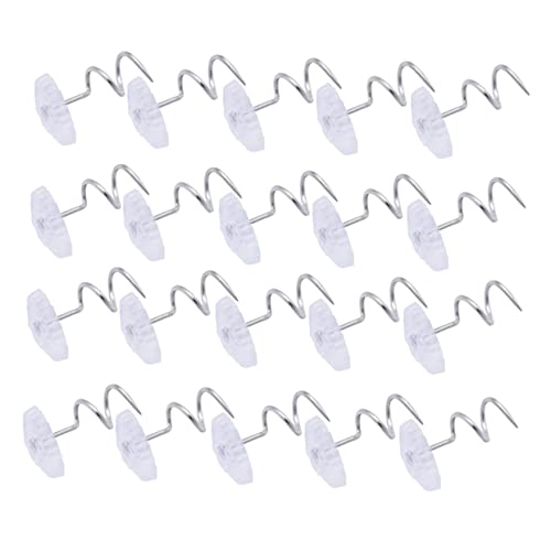 Mikinona 60pcs Plastic Twisted Transparent Bedskirt Fasteners for Upholstery and Bedding Easy to Use for Home Decoration and Furniture