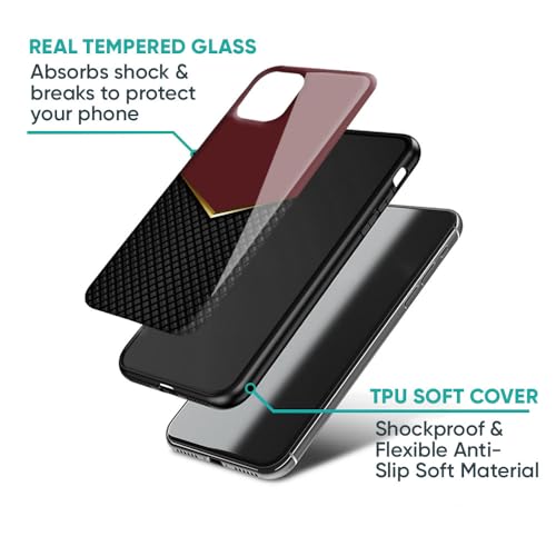 Image of Printed Tempered Glass Back Case Cover Compatible with iQOO Neo 10 5G - Shining Chevron Red Real Glass case