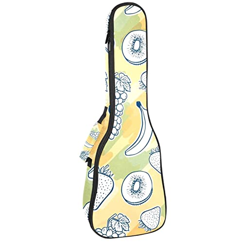 Sac de rangement pour ukulélé contre les chocs avec motif dessiné main