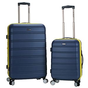 Rockland Unisex Adults Melbourne Hardside Expandable Spinner Wheel Luggage, Navy, 2-Piece Set (20/28)