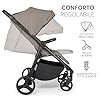 KikkaBoo Passeggino Leggero da Viaggio URBAN, 0+ Mesi fino 22 kg, Pieghevole Automatico, Compatto, Schienale Reclinabile, Sospensioni su Tutte le Ruote, Beige