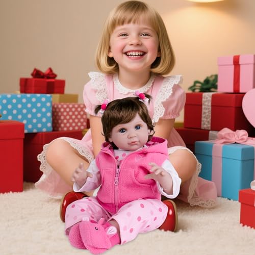 Image of Milidool Reborn Baby Dolls, Realistic Newborn Dolls, 22 inch Lifelike Weighted Soft Body Baby Doll