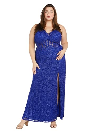Image of Long Lace Corset Gown W /Illusion Scallop Bodice, Spaghetti Straps & High Slit
