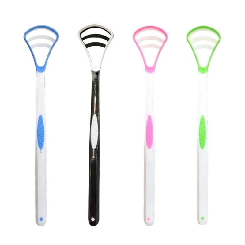 1PCS Silicone Tongue Scraper With Handle Double-sided Cleaning Tool(Green)