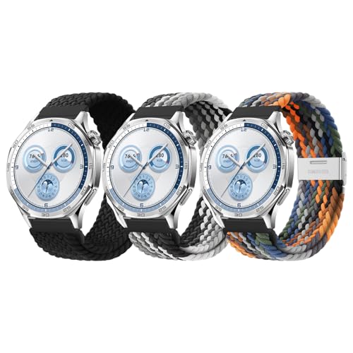 Bracelet 22mm pour Samsung Galaxy Watch 3 45mm et Gear S3 en nylon élastique réglable x3