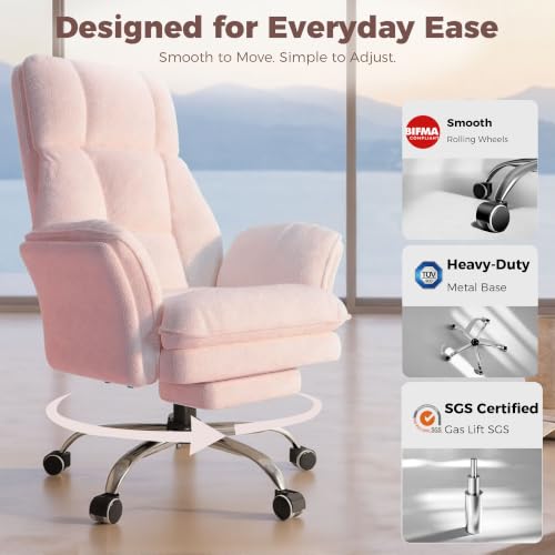 Image of Big and Tall Office Chair, Flip Armrests for Pets & Cross Legged Sitting