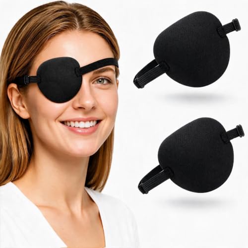 2 Pcs Medical Eye Patch, Adjustable Amblyopia Eye Patches for Adults & Kids