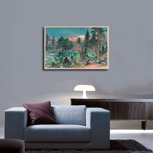 Tableau triptyque Upper Lyell Trail par Chiura Obata pour salon moderne