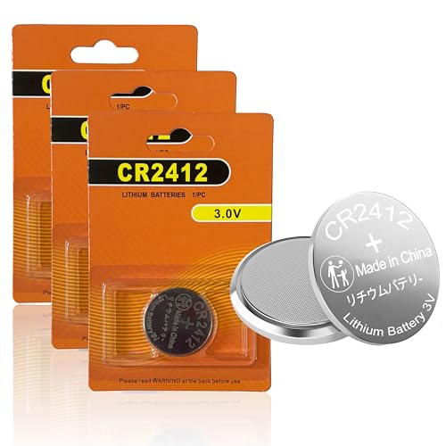 kunying CR2412 Coin Cell Batteries CR2412 3V Lithium Battery 3 Pack for Car Key Fob Battery Smart Watch