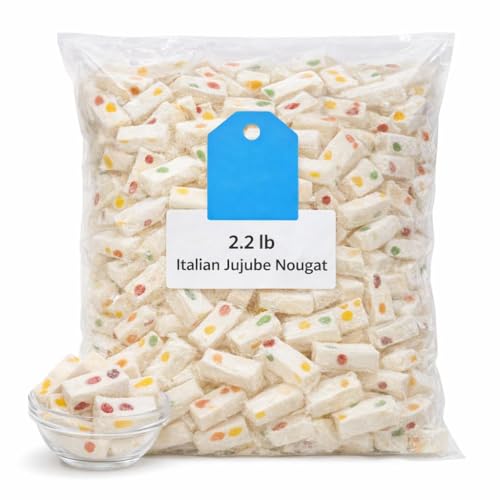 Italian Jujube Nougat Candy, Soft Chewy Fruit Flavors, 2.2 lb Bulk Bag image 4