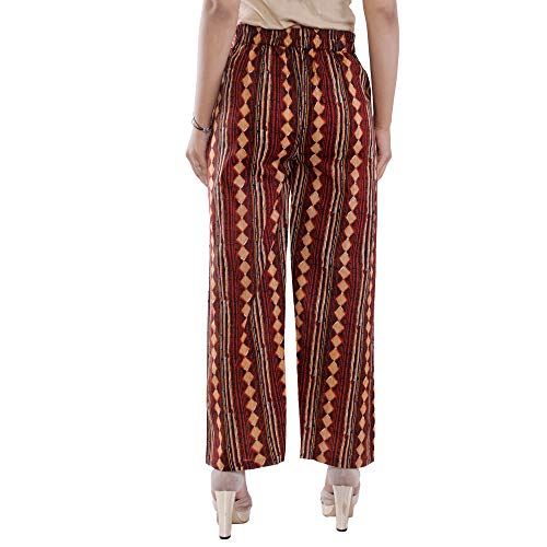 Ramkudi Women's Regular Fit Stretchable Designer Plain Casual Wear Pure Rayon Palazzo Pants4