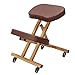 Rolling Stool Krzesło do korekcji kręgosłupa na kolanach, wodoodporny stołek na kółkach PU, ergonomiczne krzesło do nauki, które może korygować postawę siedzącą, brązowy(Color:Stołek na kółkach)