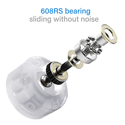 Daxiga 8 Pack 82A Light Up Roller Skate Wheels 32 X 58Mm, Luminous Skate Wheels With Bearings Installed - Rainbow #TOP4