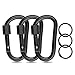 Hund und günstig Kaufen-Verriegelung Karabiner Clips, 3PCS D-Ring Karabiner Clip mit Schraubverschluss, Aluminiumlegierung Karabiner mit Schlüsselring Clip für Camping Hängematten Wandern Rucksack Hundeleine