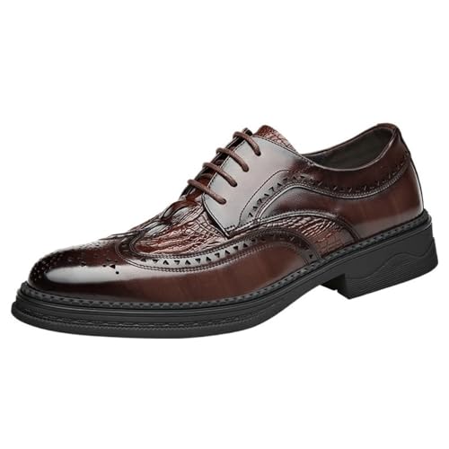 Men's Lace up Leather Brogue Dress Shoes Spring Breathable British Style Comfortable Office Casual Wedding Footwear