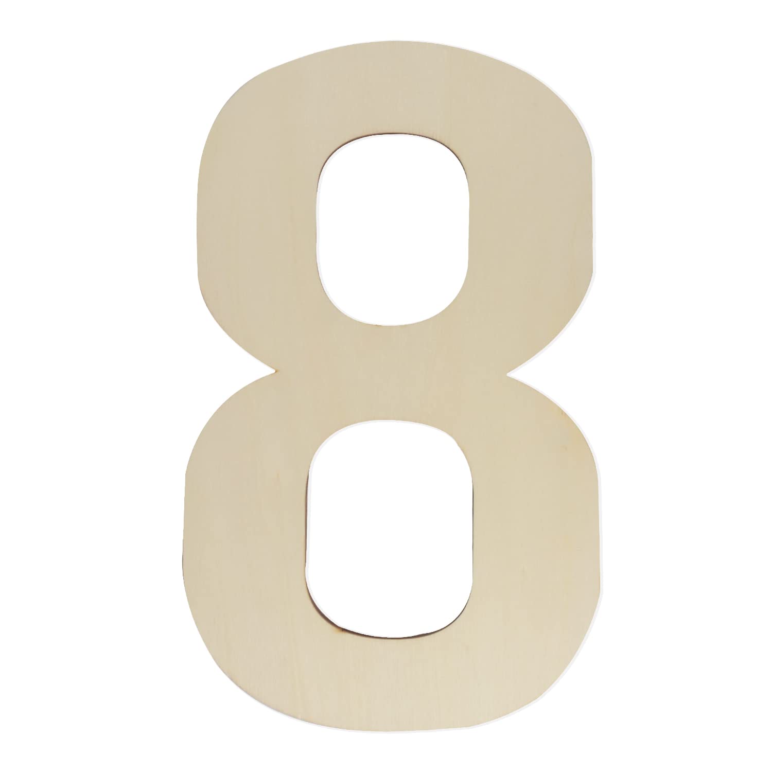 Unfinished Wooden Numbers 8, 12 Inch Wood Numbers Cutout for Wall Decor