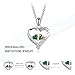 Love Jewelry Personalized 2 Names Necklace with 2 Heart Simulated Birthstone Couple Pendant Necklace for Women (Silver)