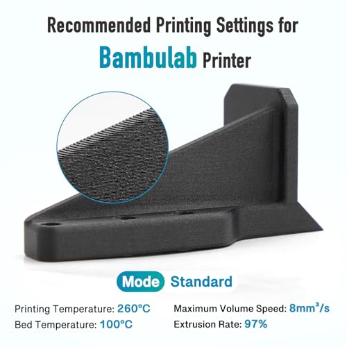 Image of YXPOLYER PC-CF Filament Polycarbonate PC Carbon Fiber Engineering-Grade Filament 1.75mm 1kg with Reusable High-Heat Tolerant Spool