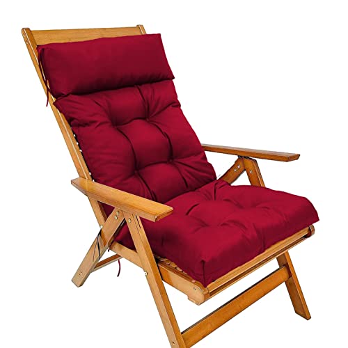 Cojín plegable para silla de patio, cojín para silla mecedora de jardín, tumbona, cojines de asiento para exteriores, antideslizante, respaldo alto y para todo tipo de clima, cojines de asiento para