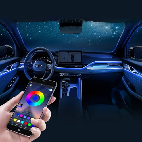 Callsky Interior LED Strip Lights - 10 in 1 with Remote & APP Control, 315 inches Fiber Optic, Multicolor RGB Lighting Kit with Music Sync Mode for Universal Car