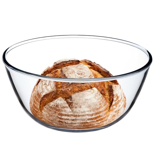 Tazón de vidrio grande de 4.7QT transparente miniatura 1