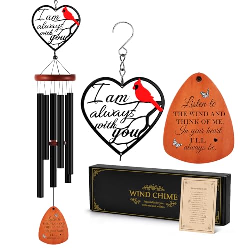 Kathfly Cardinal Wind Chimes for Loss of Loved One 28 in, Memorial