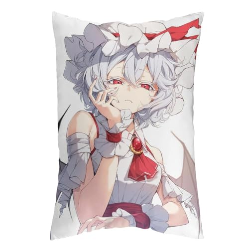 枕カバー 東方シリーズ レミリア ピローケース 60cm*40cm まくらカバー 寝具カバー ファスナー式 抱き枕 クッション 吸汗速乾 静電気対策強化 ソファクッションカバー 快適 肌に優しい 軽量 柔らかい ホテル品質 四節通用 家庭用 アニメ キャラ
