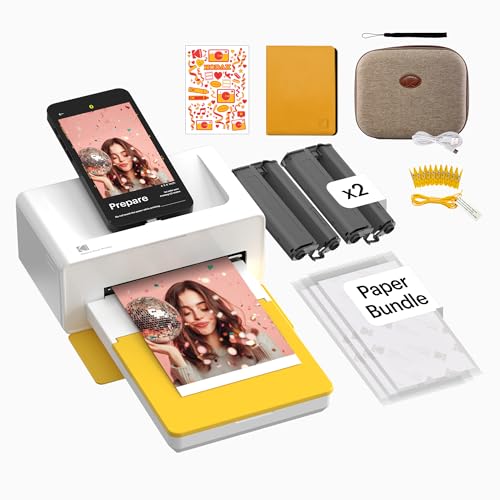 KODAK Dock Plus Impresora Fotográfica 10 x 15 cm, 50 Hojas, Impresora para Smartphone con Base Dock & Bluetooth para iPhone & Android, Impresión en Color Instantánea, Sublimación 4PASS