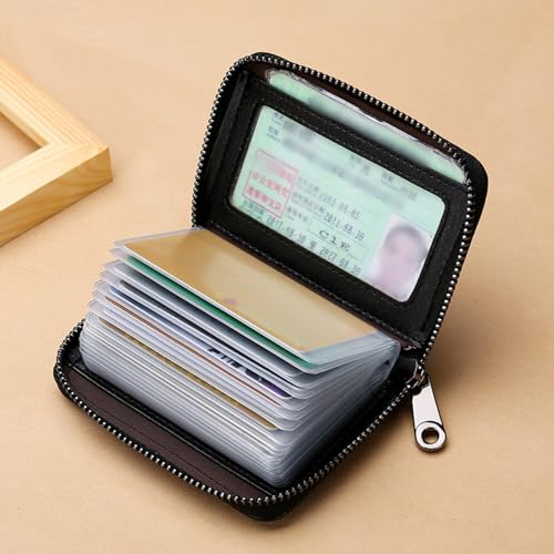 Men’s Black Zipper Card Case 20 Card Slots, Document Card Holder for ID, Credit Cards, Business Cards2