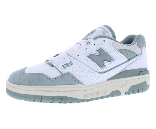 New Balance 550 Mens Shoes Size 10, Color: Pure White/Green/White