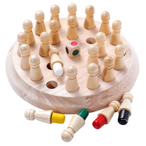 Auterco Funny Rainbow Wooden Memory Chess Board Game For Children, Family Board Memory Games For 3+ Years Old Kids And Adults, Montessori Education Learning Games For Kids Ages 5-7 #TOP27