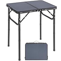REDCAMP Kleiner Klapptisch Höhenverstellbar, Leichter Tragbarer Campingtisch 60 cm L x 40 cm B (4 Höhen) mit Netzschicht, für den Innen- und Außenbereich, Balkon, Markt, Küche,Dunkelgrau