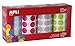 Apli kids 17685 - Lot de 4 rouleaux de gommes rondes, Ø 20 mm, bleu clair/fuchsia/gris/vert clair