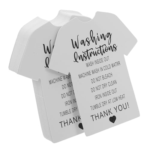 Holibanna 300個入り シャツ 洗濯指示カード 衣類用洗濯ケアタグ 丈夫な厚紙製 書き込み可能な無地裏面付き 多用途