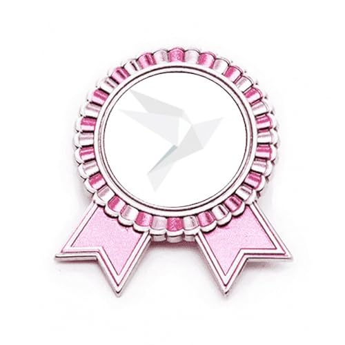 Broche blanche motif pigeon rose en métal taille M pour gilet