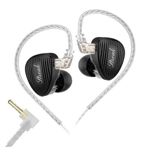 Image of Concept Kart GK Streak Hybrid in-Ear Monitor Wired IEM, KUN Dynamic Driver + Independent Micro-Planar Tweeter, Balanced Hi-Fi Sound, Silver-Plated Cable, 3.5mm Termination Plug (Black)