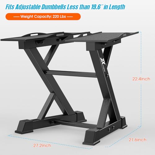 JX FITNESS Adjustable Dumbbell Rack Home Gym Weight Rack, Dumbbell Stand, Black - Image 2