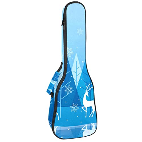 Sac rembourré de Noël pour ukulélé avec motifs festifs de rennes