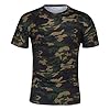 Mens Short Sleeve T-Shirt Summer Muscle Fit Camouflage Tactical Crewneck Tee Shirts Casual Workou Gym Runnig Tshirts(Army Green,Small) #2